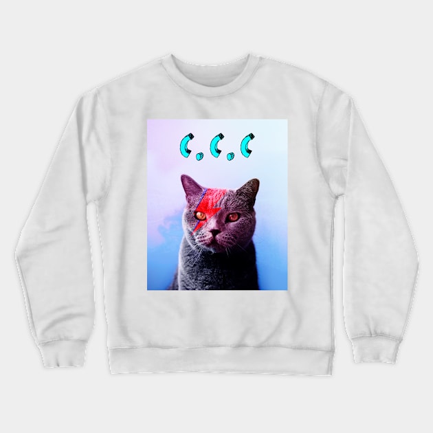 cat bowie cat cat club Crewneck Sweatshirt by CatCatClub